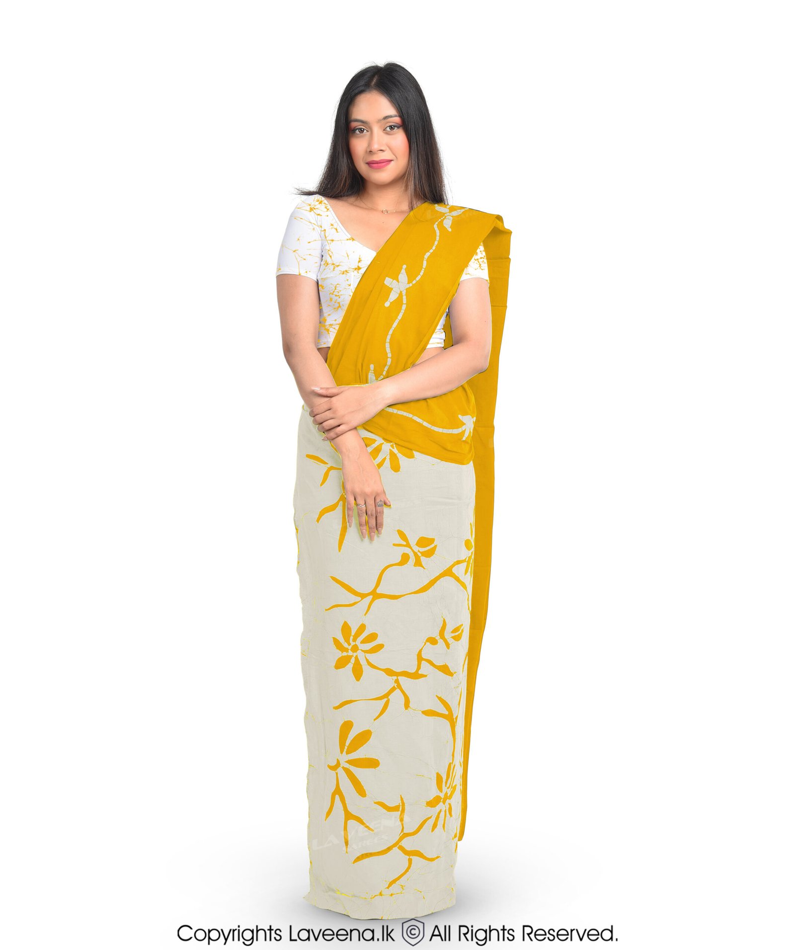 Yellow Batik Saree